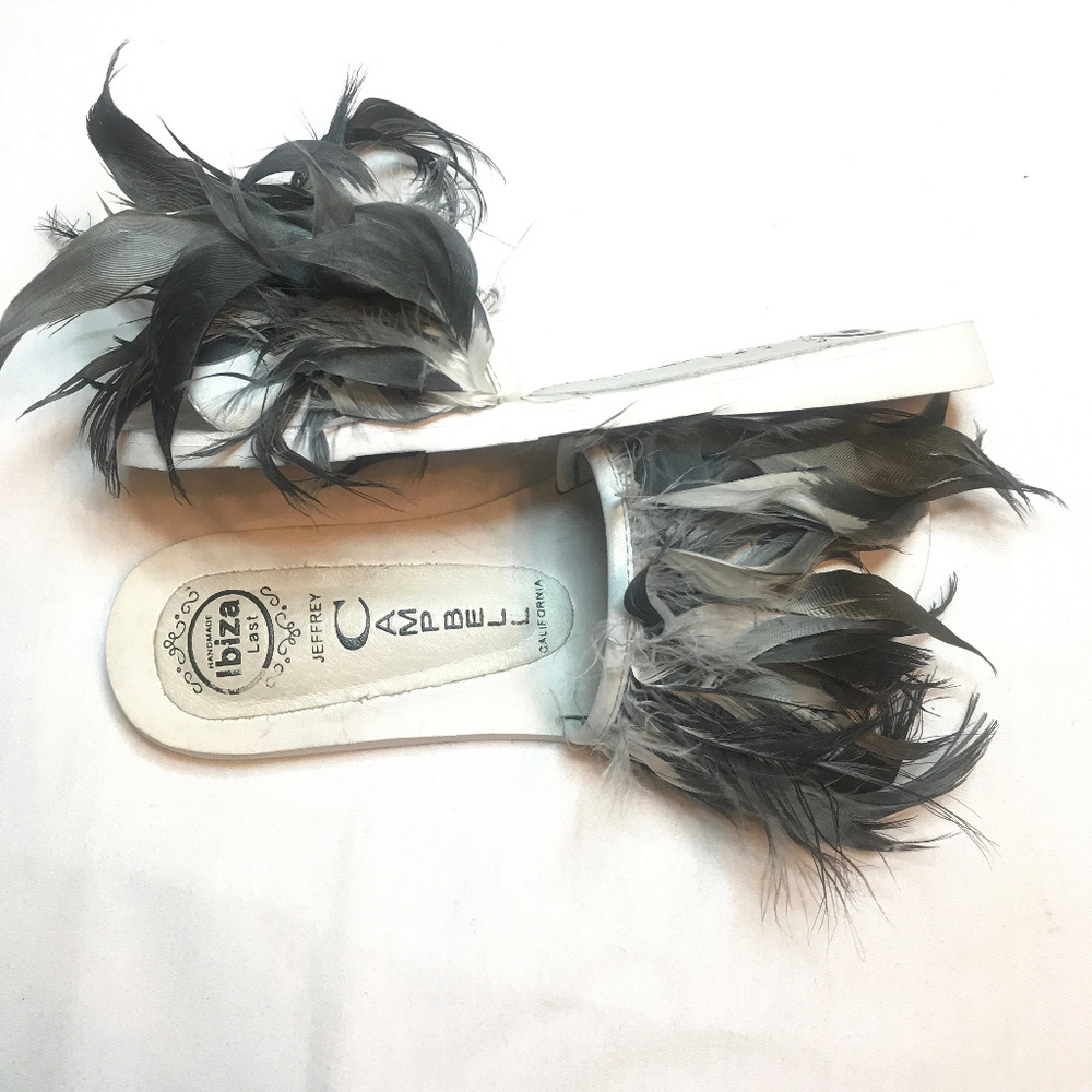 New Jeffrey Campbell rooster feather slides/sandal - Picture 3 of 5